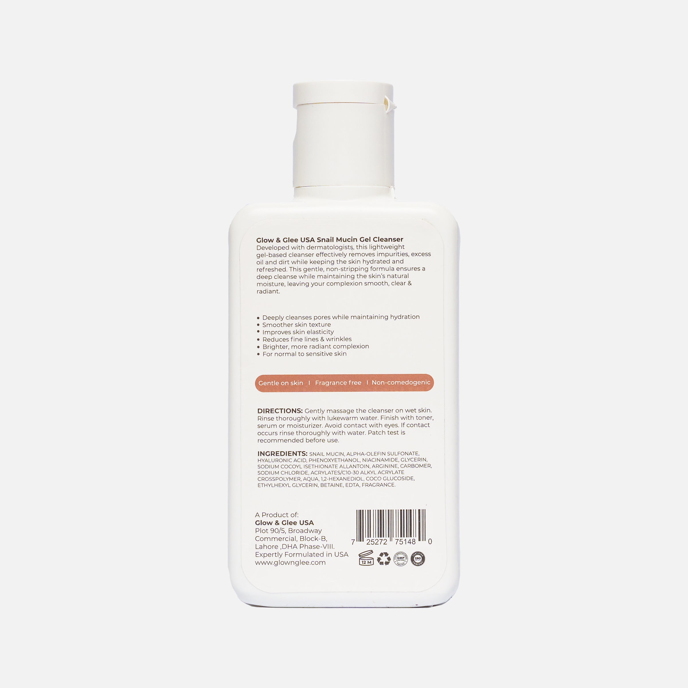 Glow & Glee Snail Mucin Gel Cleanser For Normal To Sensitive Skin